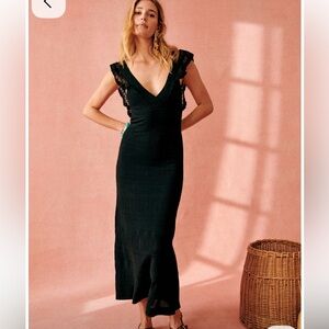 Sezane Aphrodite Dress with Lace Trim